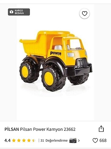 Pilsan-Power Kamyon-İş Makinesi Kamyon Oyuncak