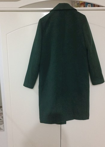 Koyu Yeşil Uzun Kaban - Görsel 3