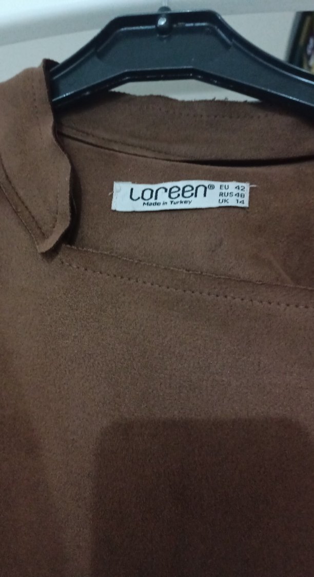 Kahverengi Süet Kemerli Kadın Trençkot - Görsel 3