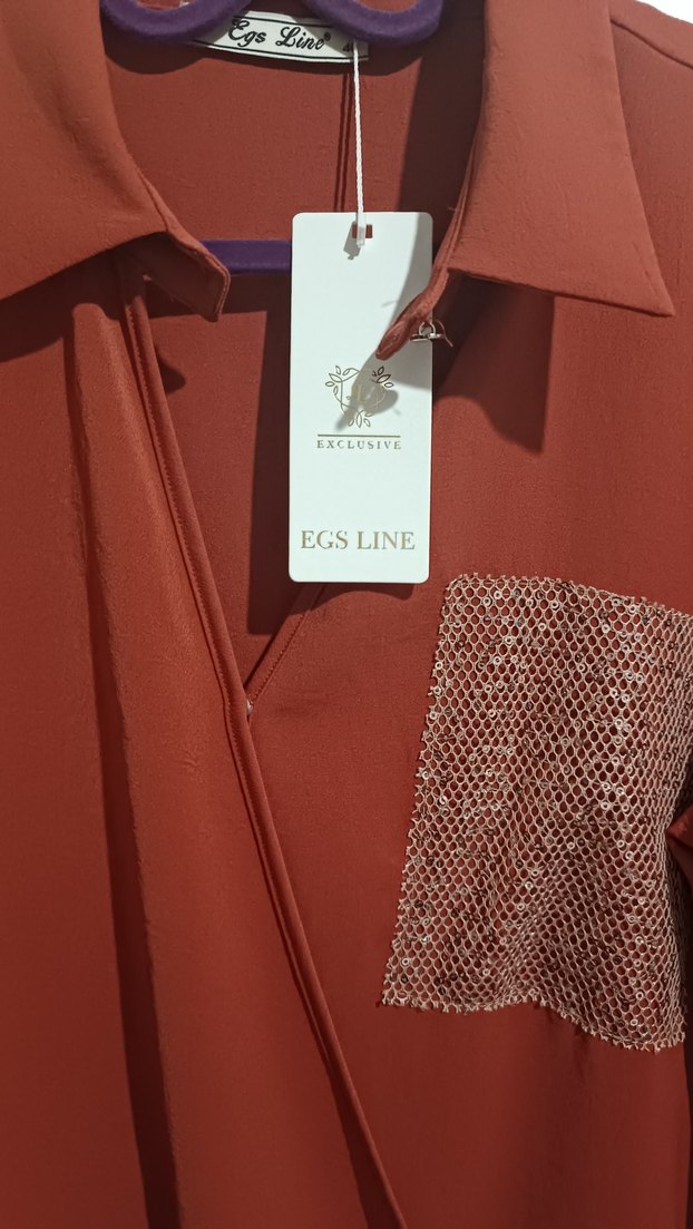 Drapeli V Yaka Uzun Kollu  Kadın Gömlek - Görsel 2