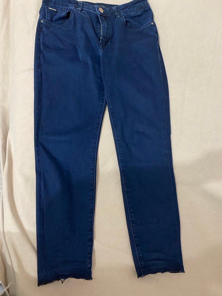 Kadın Lacivert Normal Boy Denim Pantolon - Görsel 2