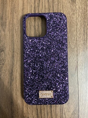 İphone 14 Pro Max Derin Mor Simli Kılıf