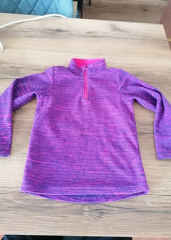Decathlon Kız Çocuk Mor Yarım Fermuarlı Sweatshirt
