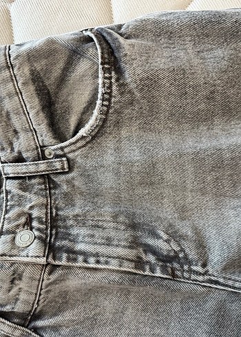 Gri Bol Kesim Kadın Denim Pantolon - Görsel 3