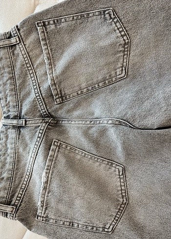 Gri Bol Kesim Kadın Denim Pantolon - Görsel 2