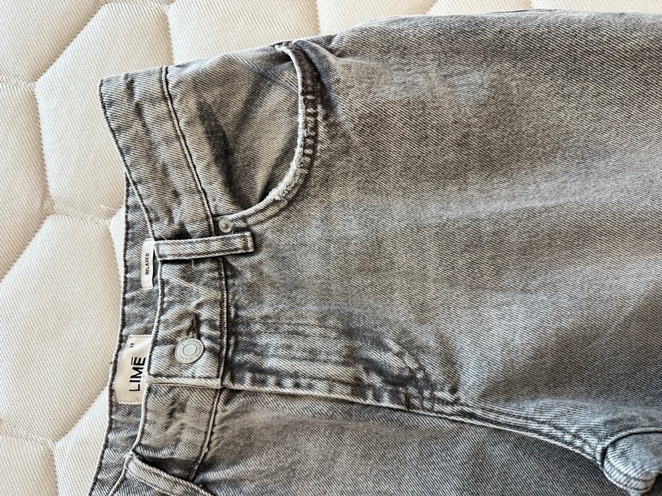 Gri Bol Kesim Kadın Denim Pantolon - Görsel 3