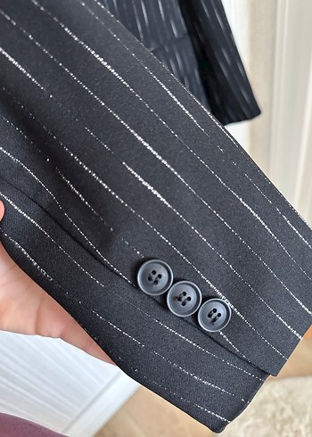 Çizgi blazer ceket - Görsel 7