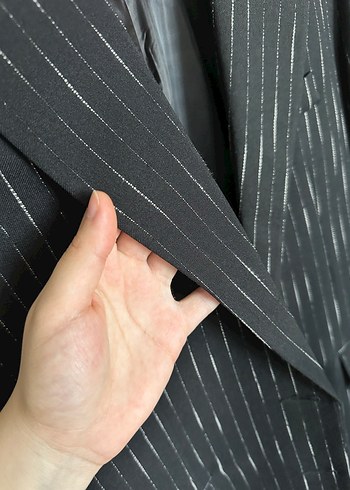 Çizgi blazer ceket - Görsel 4