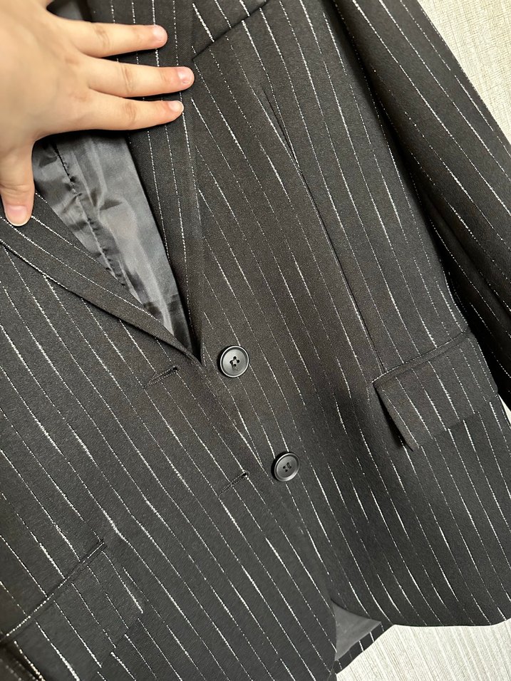 Çizgi blazer ceket - Görsel 5