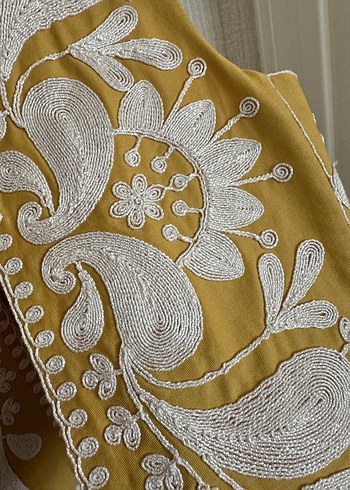 Zara nakışlı bohem yelek - Görsel 3