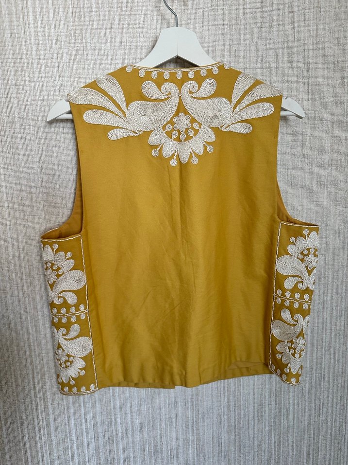 Zara nakışlı bohem yelek - Görsel 2