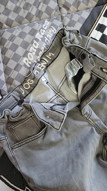 15-16 Yaş Beden Gri kot erkek cocuk pantalon