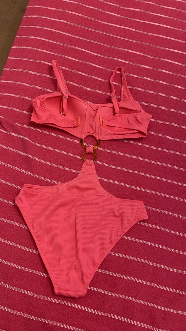 Pembe Tokalı Strappy Kadın Mayokini - Görsel 2