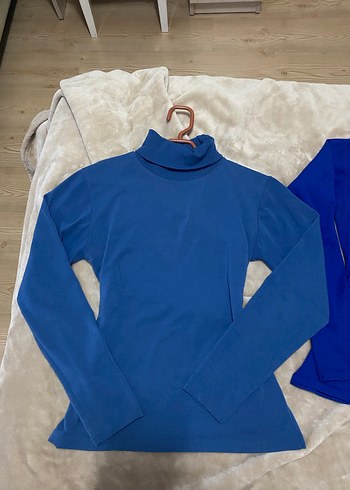 Kadın Mavi Balıkçı Yaka Uzun Kollu Triko - Görsel 2