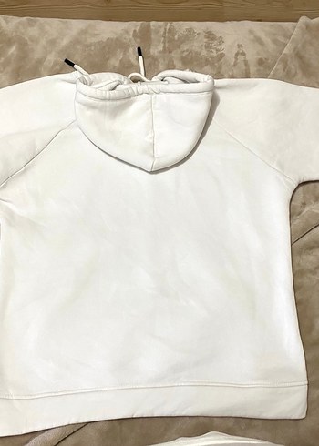 Kapüşonlu Beyaz Kadın Sweatshirt - Görsel 3