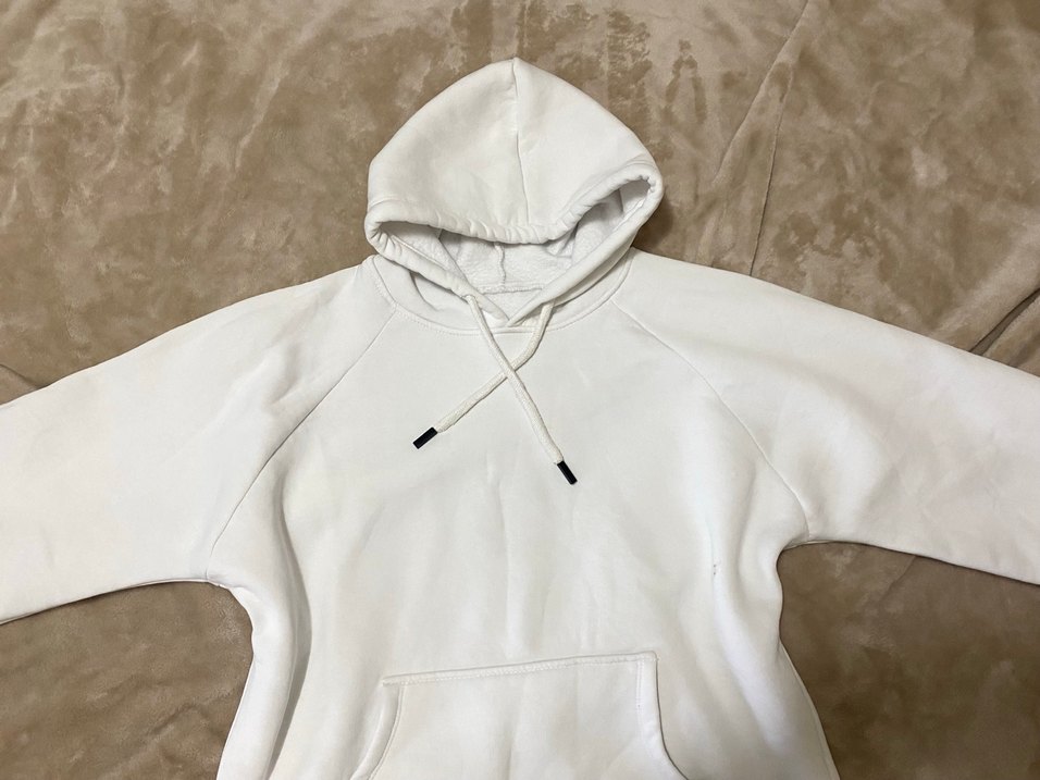 Kapüşonlu Beyaz Kadın Sweatshirt - Görsel 2