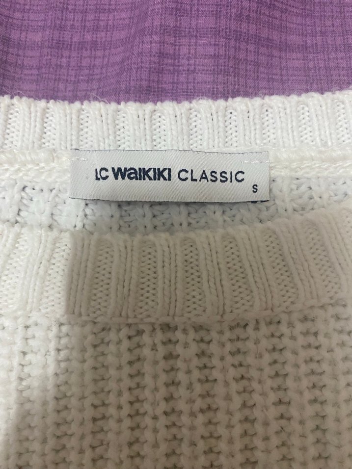 Beyaz Örgü Kadın Kazak - Görsel 4