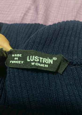 Kadın Lacivert Straplez Uzun Kollu Triko Kazak - Görsel 3