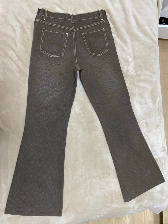 90's aci kahve flare jean - Görsel 4