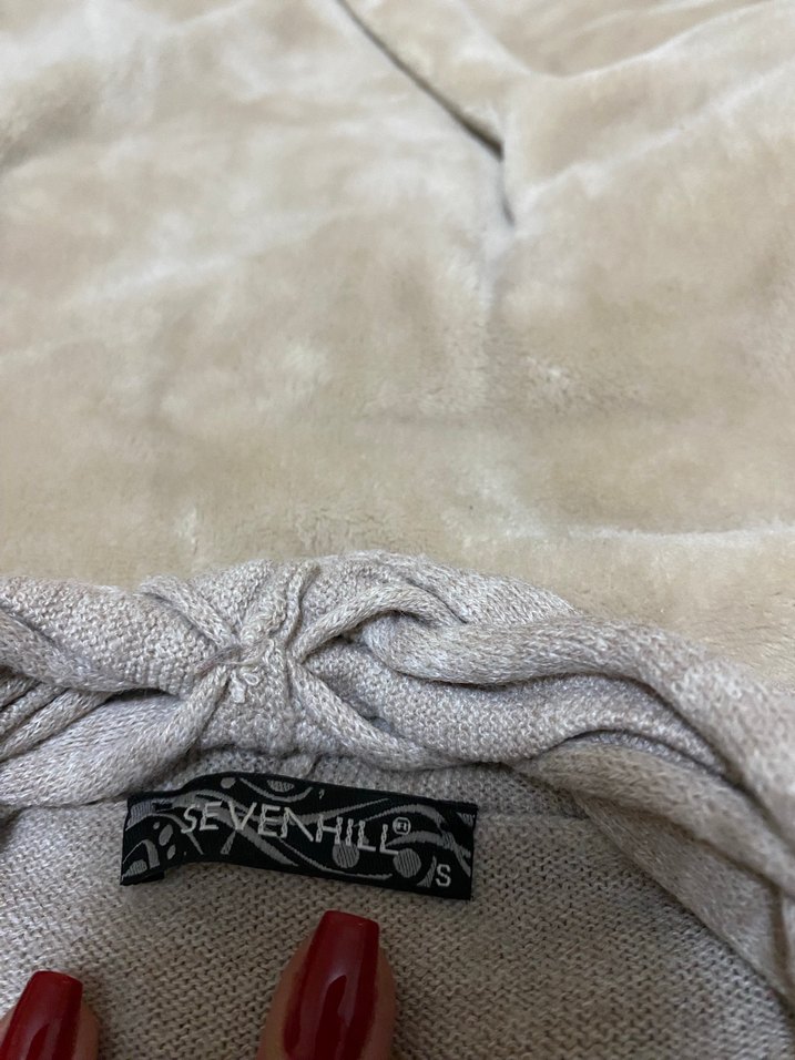 Bej Rahat Kesim Midi Hırka - Görsel 3