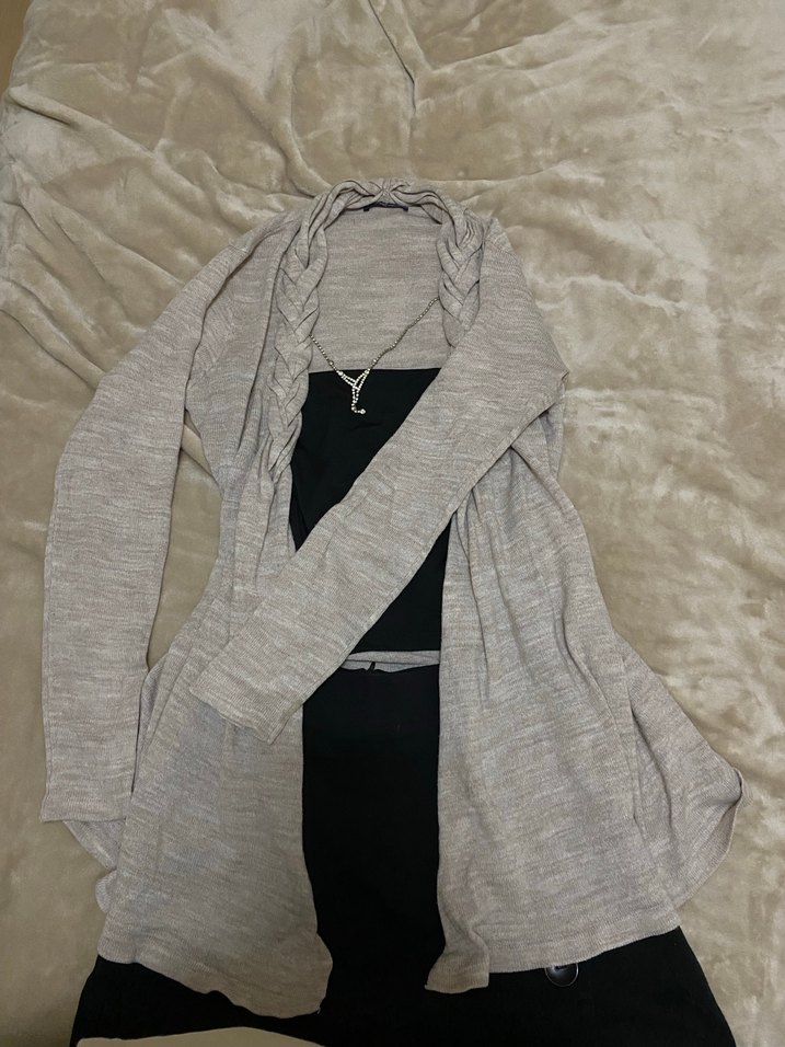 Bej Rahat Kesim Midi Hırka - Görsel 2