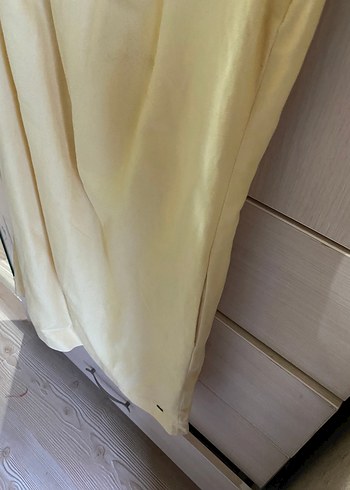 m Beden sarı Renk Tommy Hilfiger Butter Yellow Keten Elbise