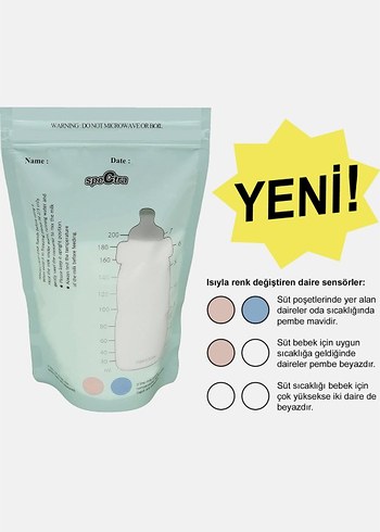 ısı sensörlü Süt Saklama Poşeti - Görsel 2