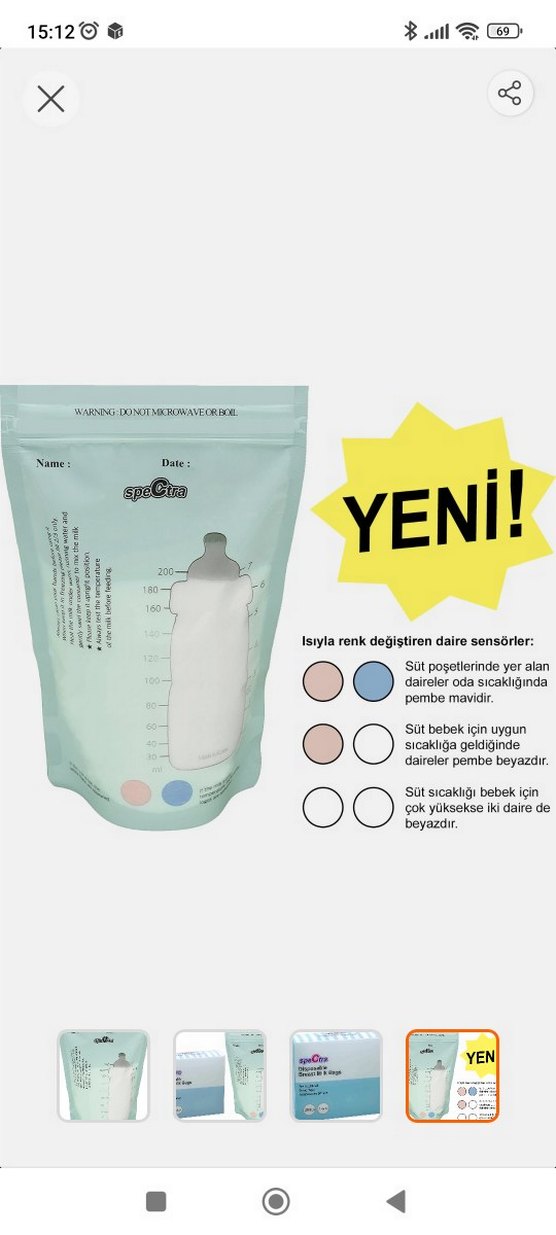 ısı sensörlü Süt Saklama Poşeti - Görsel 2