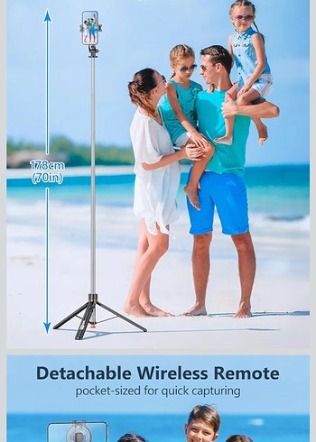 Manyetik Tripod Uzaktan Kumandalı 360° Dönebilen Uzatılabilir - Görsel 4