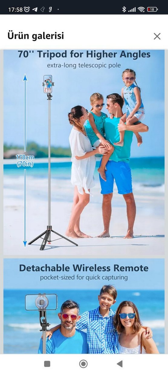 Manyetik Tripod Uzaktan Kumandalı 360° Dönebilen Uzatılabilir - Görsel 4