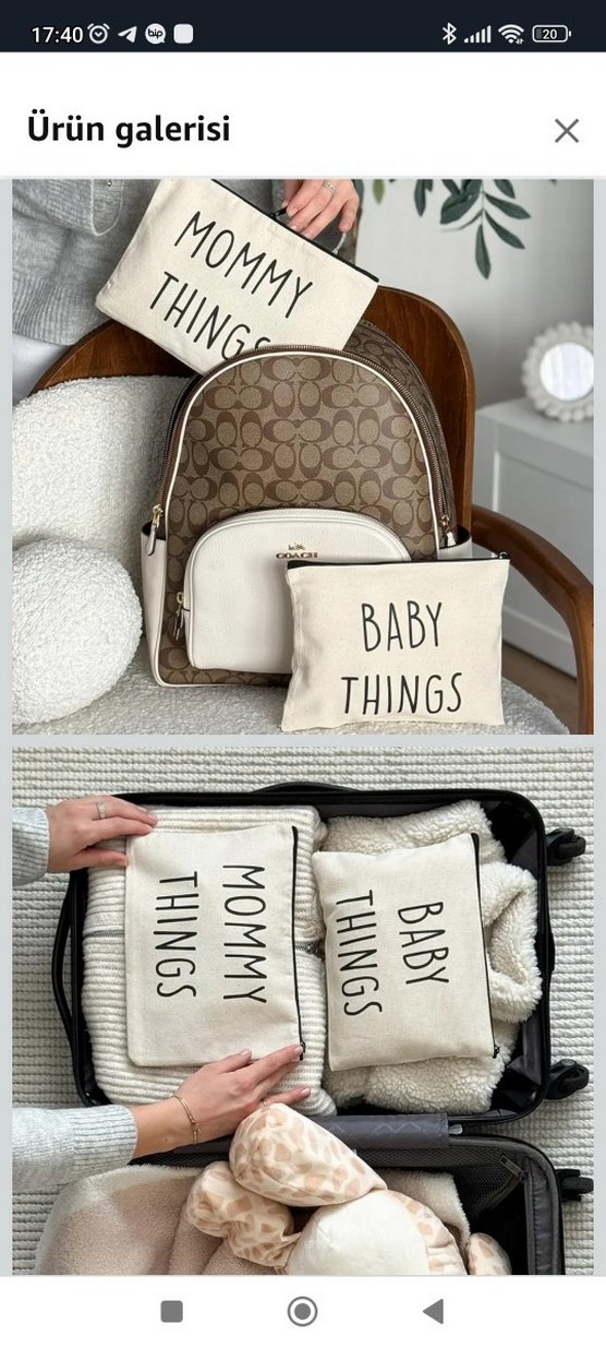 anne Bebek kanvas çanta seti - Görsel 2