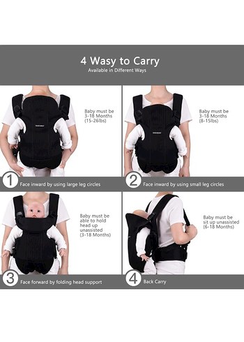 Bebamour Beyaz Bebek Taşıyıcı kanguru - Görsel 4