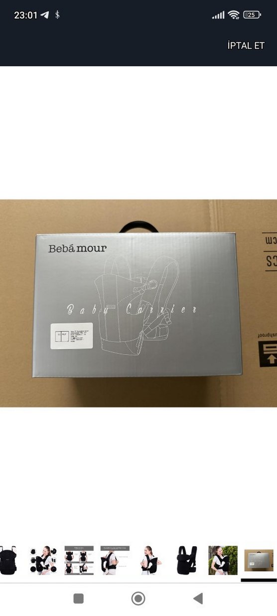 Bebamour Beyaz Bebek Taşıyıcı kanguru - Görsel 3