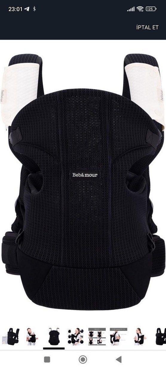 Bebamour Beyaz Bebek Taşıyıcı kanguru - Görsel 5
