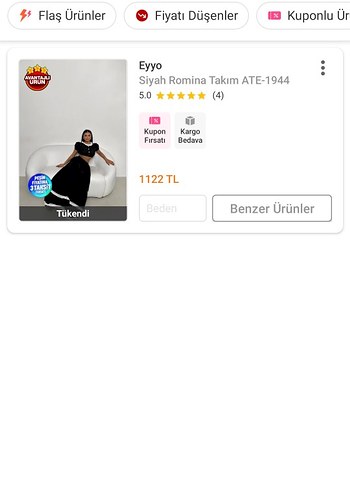 Eyyo ATELİER siyah etekli takım L beden bir kere giyildi