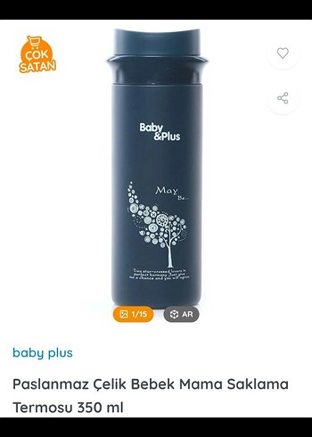 Baby Plus 350 ml Paslanmaz Çelik Bebek Termosu
