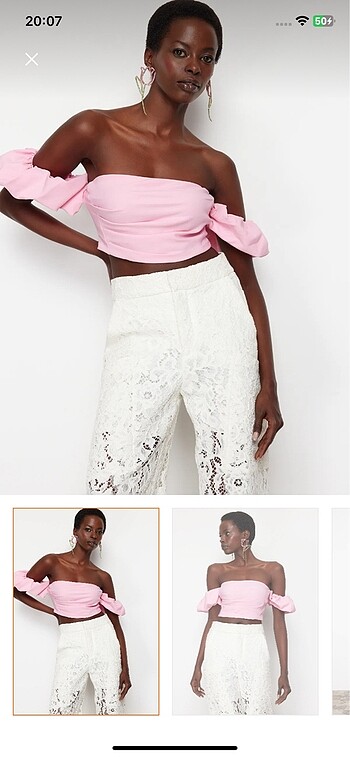 Trendyol & Milla Pembe crop dokuma büstiyer