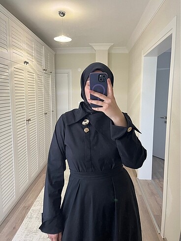 Zara Siyah poplin elbise