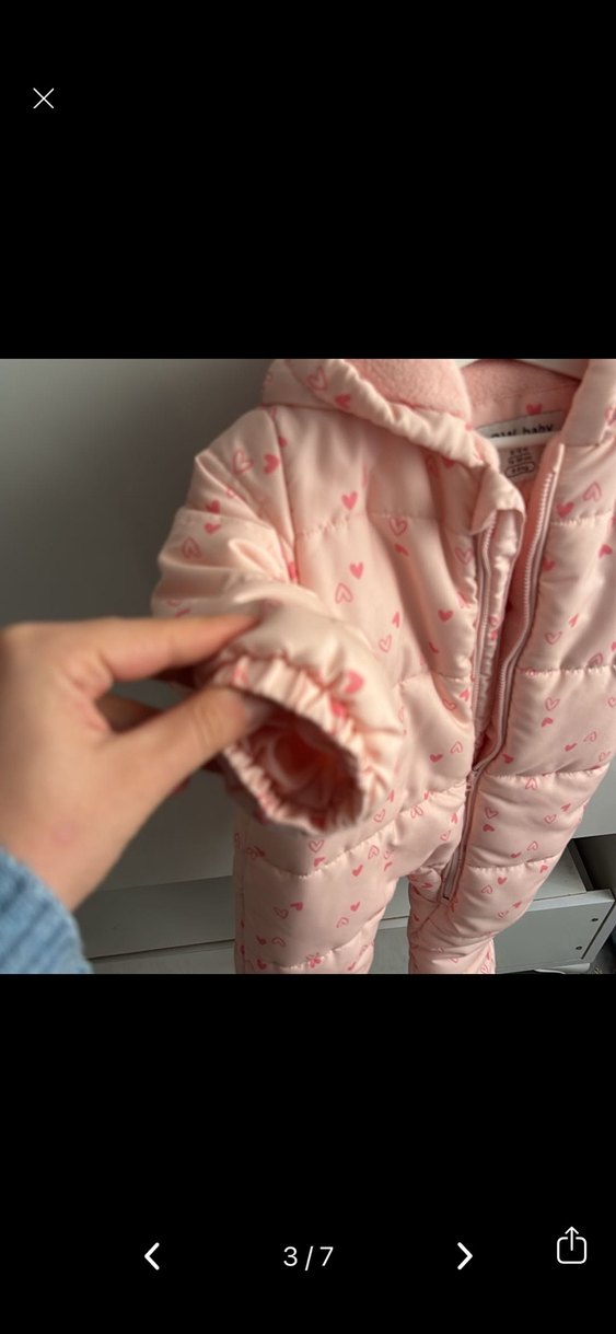 Kürklü Kapüşonlu Pembe Bebek Tulumu - Görsel 3