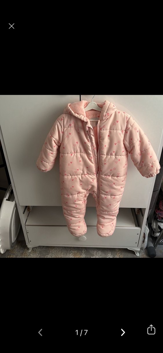 Kürklü Kapüşonlu Pembe Bebek Tulumu - Görsel 5