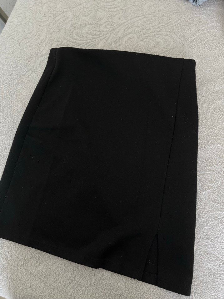 Siyah Düz Mini Etek - Görsel 4