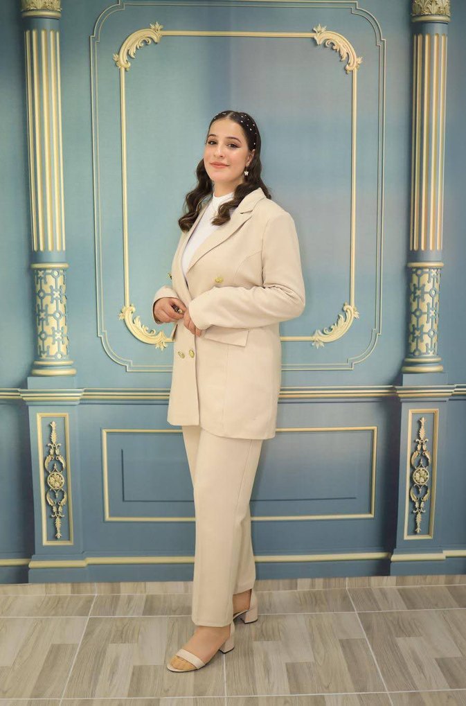 Bej Kadın Uzun Kesim Klasik Blazer Takım - Görsel 3