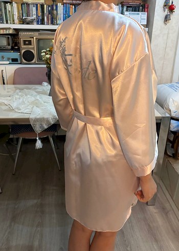 Açık pembe Bohem Midi Kadın Sabahlık - Görsel 2