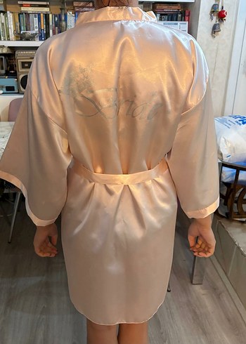 Açık pembe Bohem Midi Kadın Sabahlık - Görsel 3