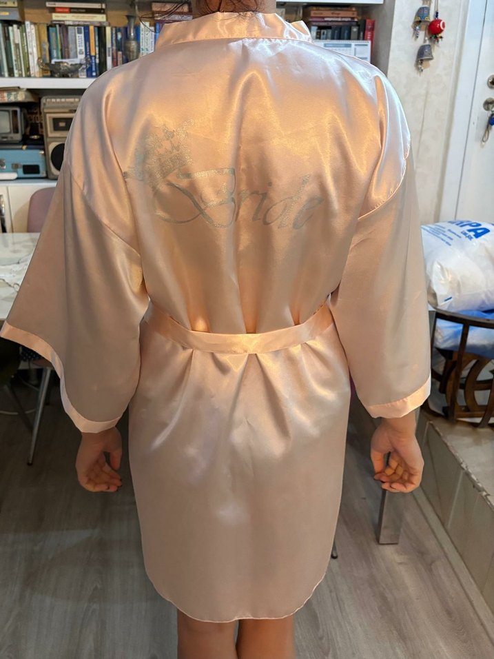 Açık pembe Bohem Midi Kadın Sabahlık - Görsel 3