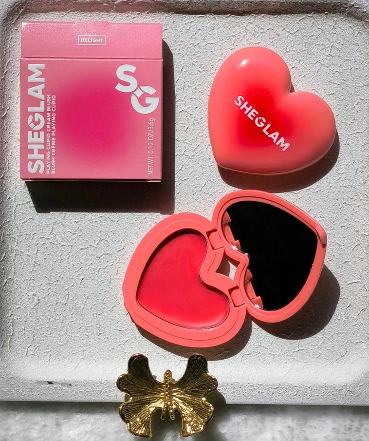 Kalp Şekilli Pembe Allık SHEGLAM - Görsel 3