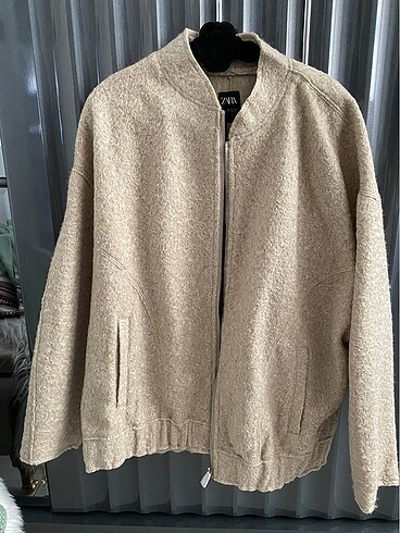 zara krem bej buklet ceket