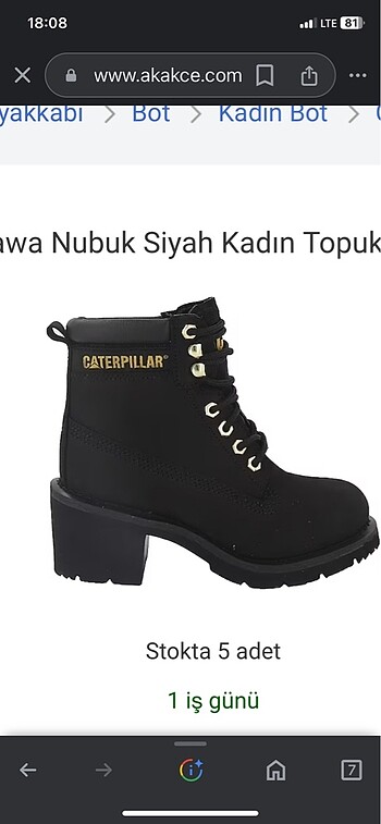 Cat Cat topuklu bot deri Orjinal