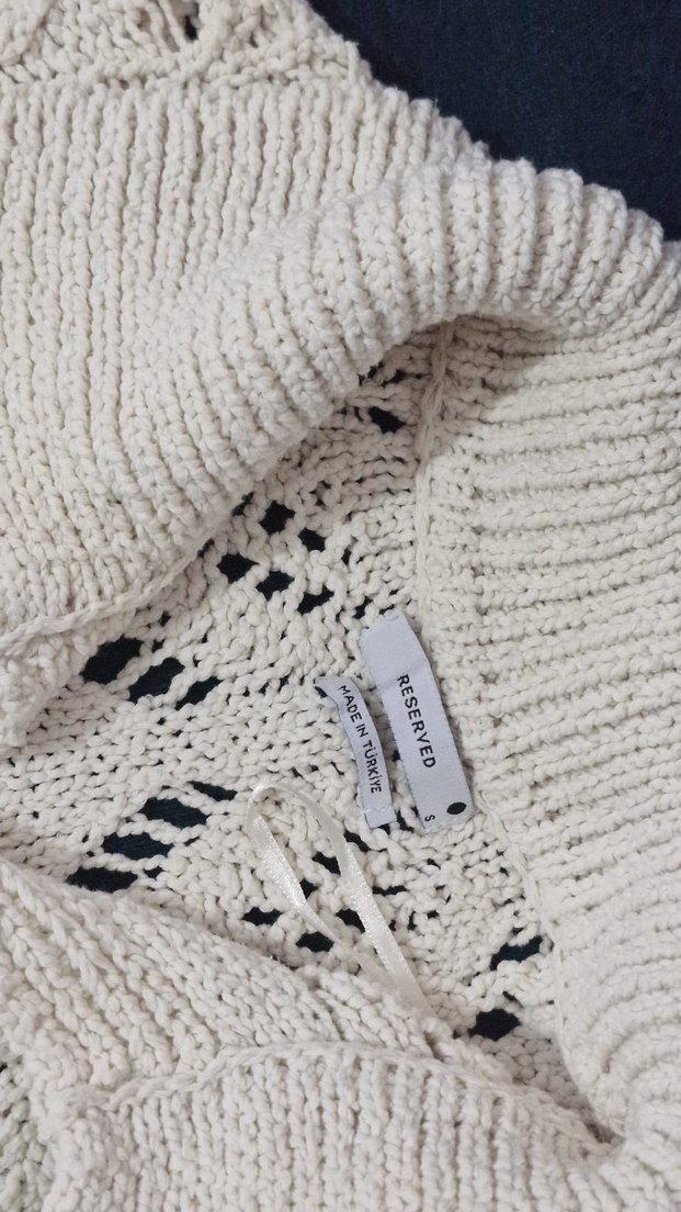 Bohem Tarzı Beyaz Örgü Hırka - Görsel 2