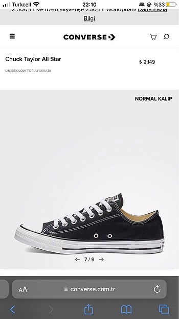 35 Beden Converse siyah 35 numara ayakkabı